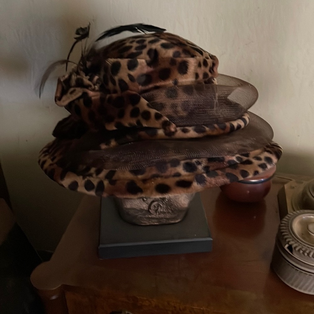 Beautiful animal print fur hat
